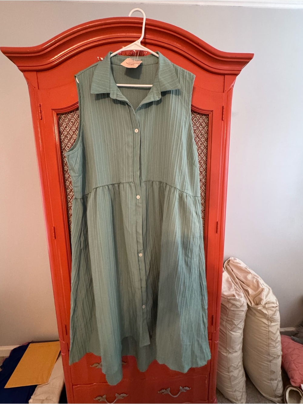BloomChic Sleeveless High-Low Dress in Sage Green